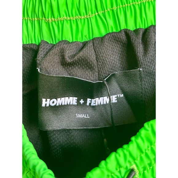Homme + Femme Mens Future Reflective Green Shorts Size Small - Picture 3 of 4